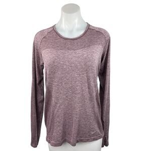 Nike Dri-Fit Gray Pullover Crew Neck Long Sleeve Sportswear Fitness Top Size XL